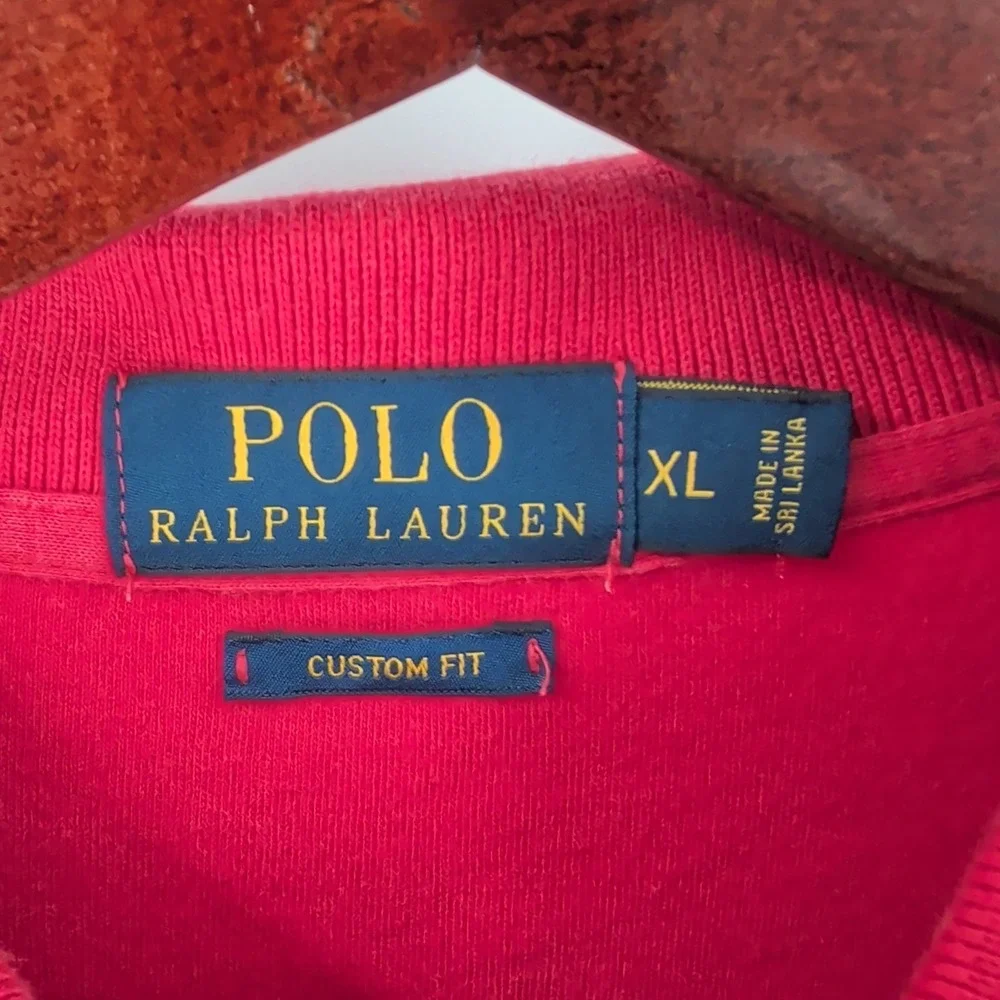Vtg Polo Ralph Lauren‎ Custom Fit Classic Golf Performance Polo Shirt Pink XL